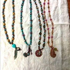 Fresh Water Pearl, Hand Painted Charm Necklaces